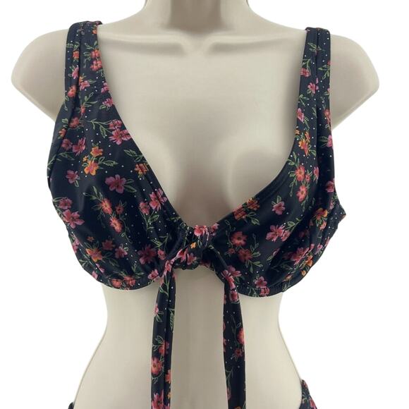 Peek & Beau Fuller Bust Underwire Bikini Top Winter Floral 34F - Picture 3 of 9